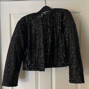 Steve Madden Black Sequin lightweight puffer